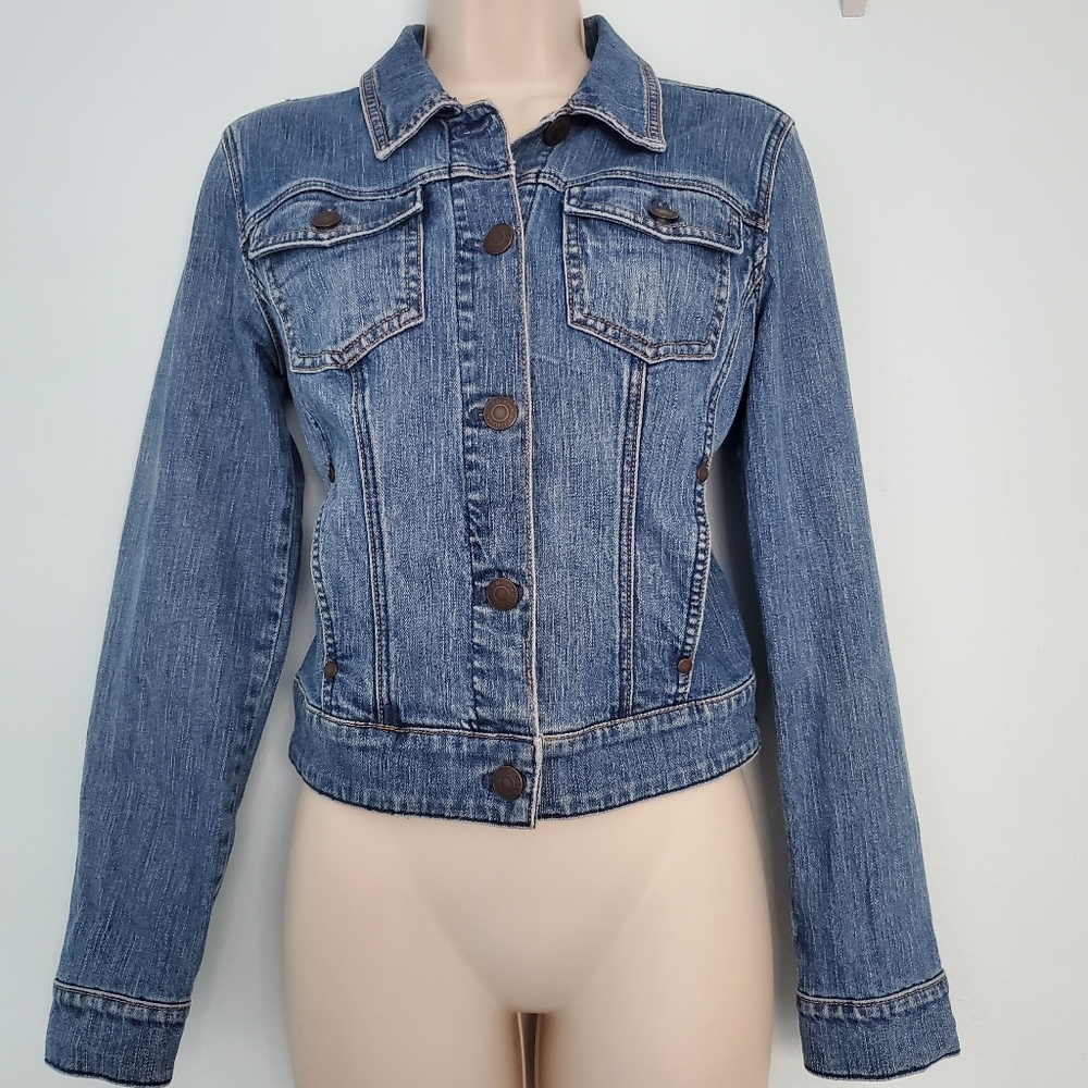 EUC New York & Co Cropped Classic Jean Jacket